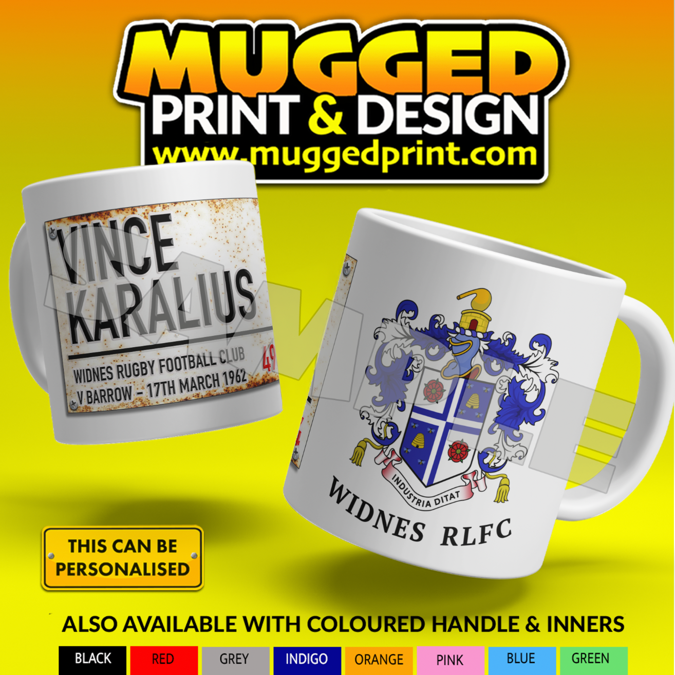 Widnes RLFC Heritage Player Mug