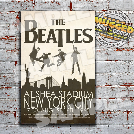 The Beatles at Shea Stadium, New York Replica Gig Sign