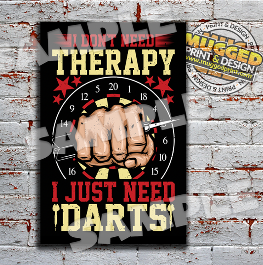 Darts Therapy Metal Sign