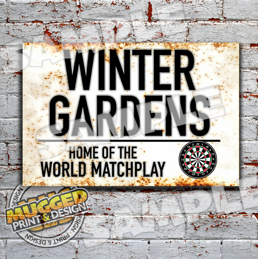 Winter Gardens - PDC Darts Vintage Street Sign