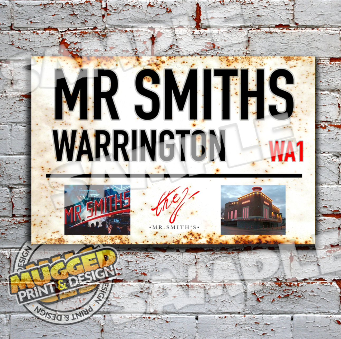 Mr Smiths Nightclub - Warrington vintage Aluminium Sign