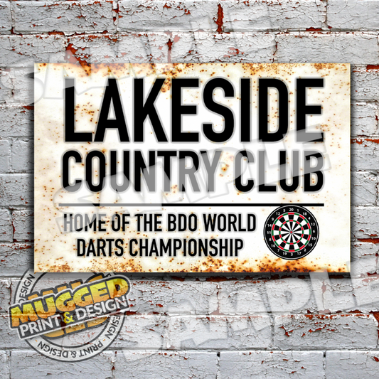 Lakeside - BDO Darts Vintage Street Sign