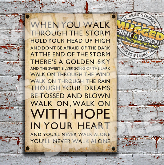 Aluminium Liverpool FC - YNWA Sign