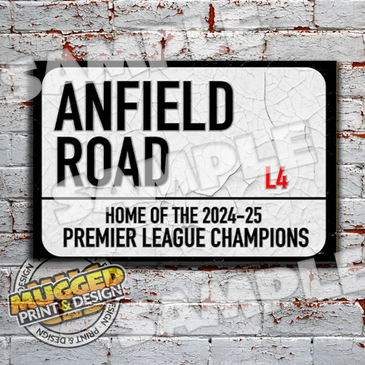 Aluminium Liverpool FC - Anfield Road Sign