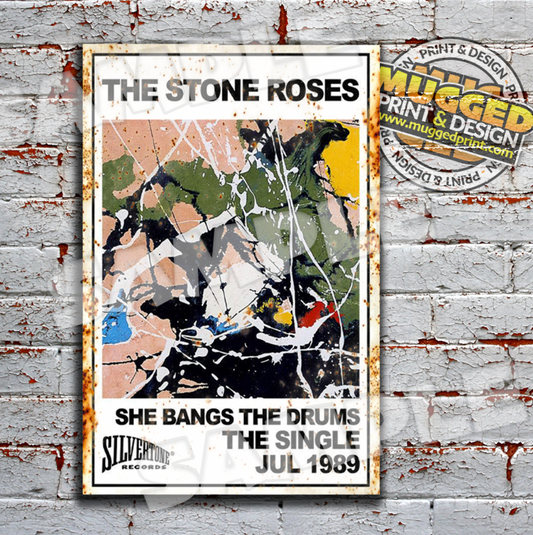 The Stone Roses She Bangs The Drum vintage Aluminium Sign