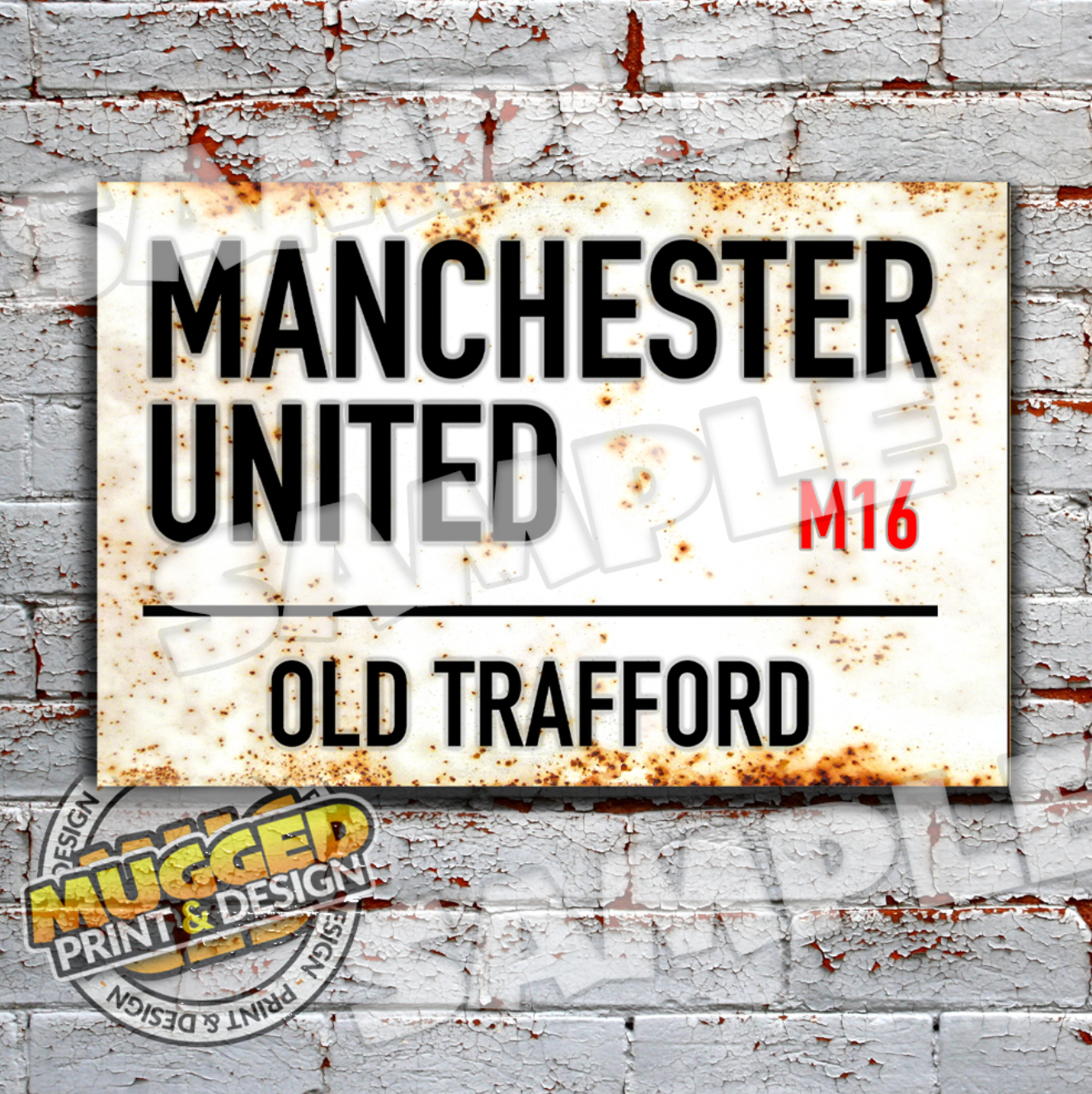 Aluminium Old Trafford (Manchester Utd) Vintage Street Sign