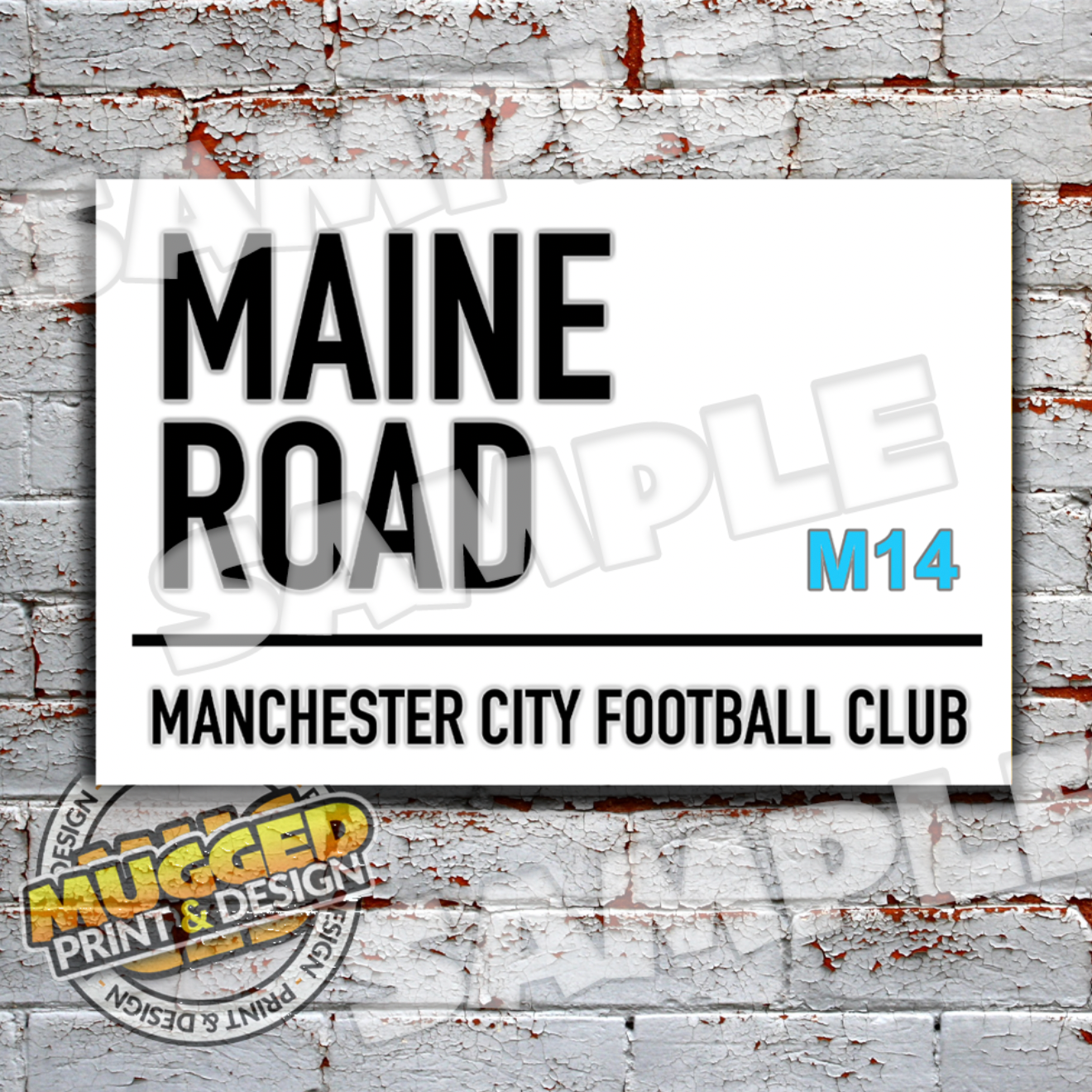 Aluminium Maine Road (Manchester City) Vintage Street Sign