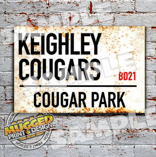 Keighley Cougars RL Vintage Street Sign