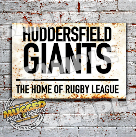 Aluminium Huddersfield Giants Vintage Street Sign