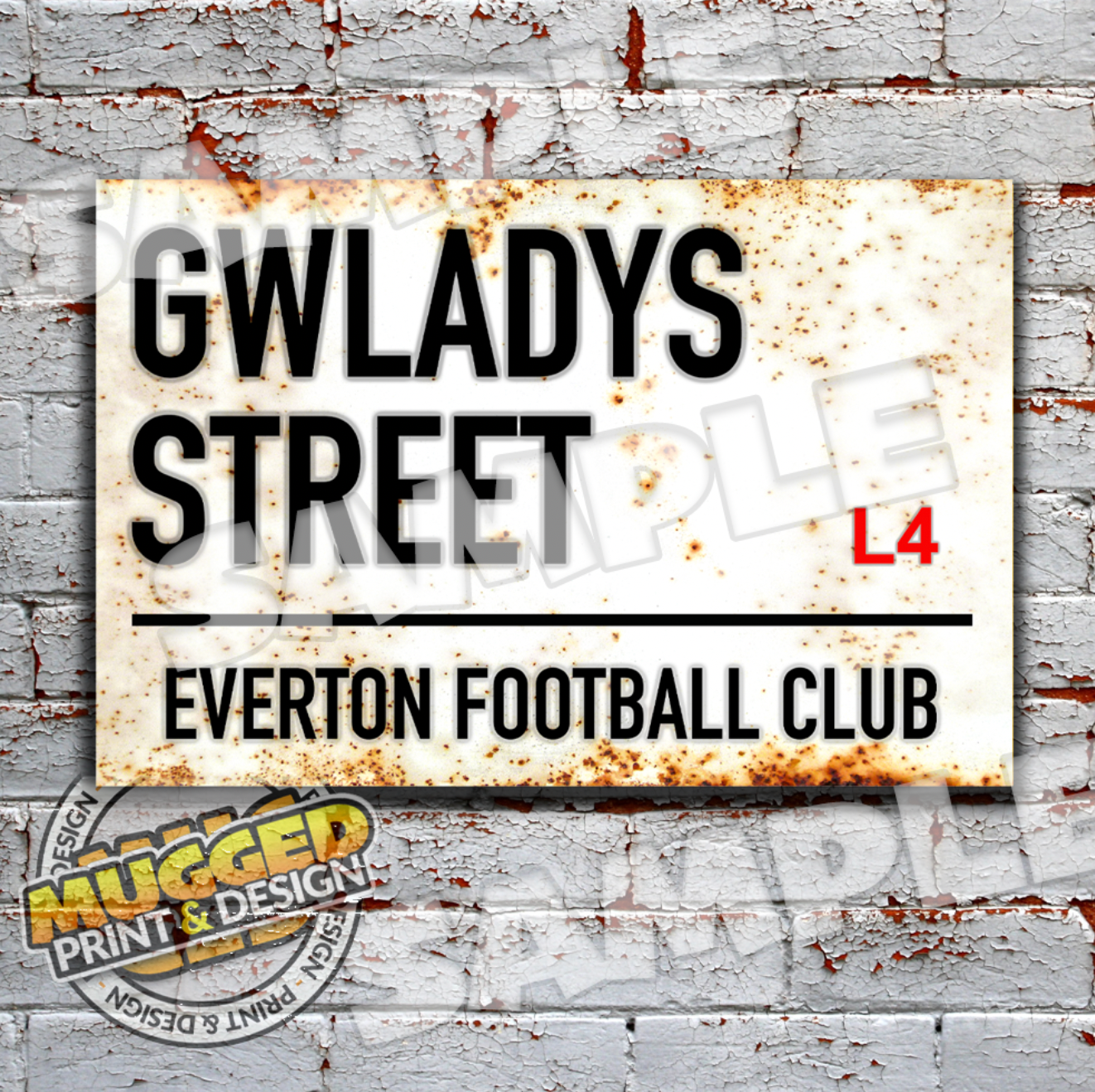 Gwladys Street (Everton FC) Vintage Street Sign
