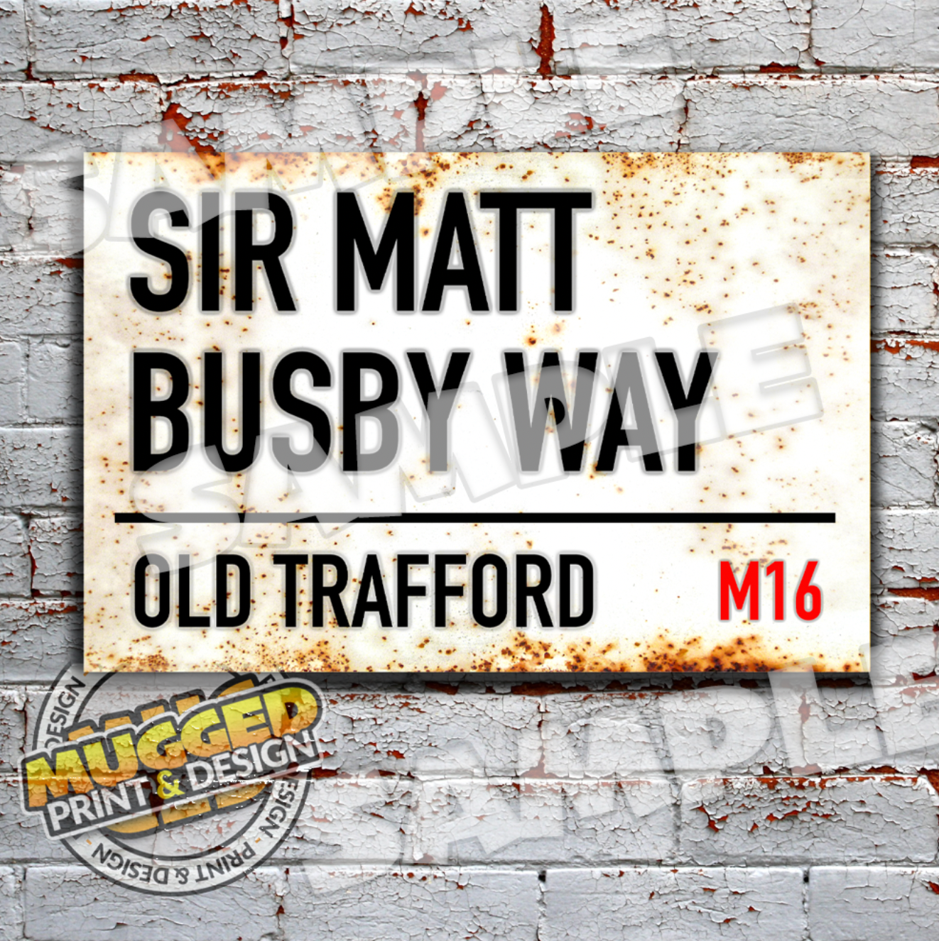 Aluminium Old Trafford (Manchester Utd) Vintage Street Sign