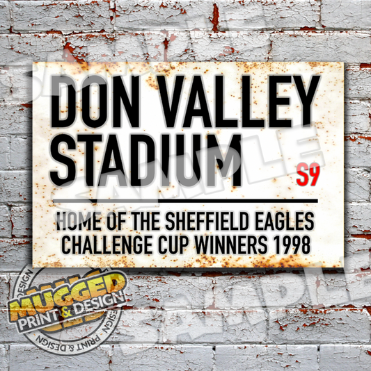 Sheffield Eagles RL Vintage Street Sign