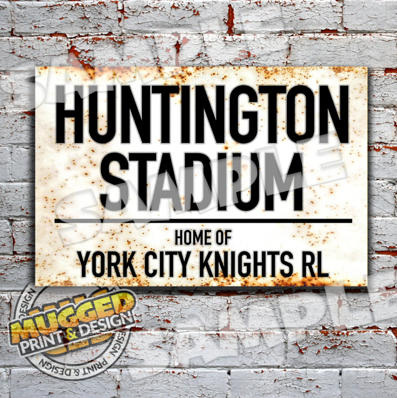 York City Knights (Huntington Stadium) Vintage Street Sign