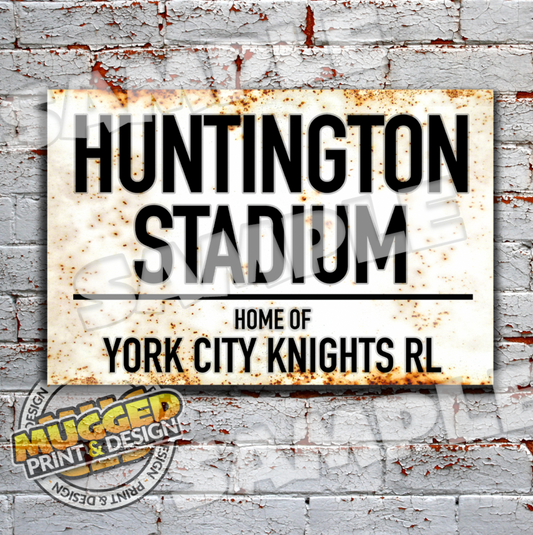 York City Knights (Huntington Stadium) Vintage Street Sign