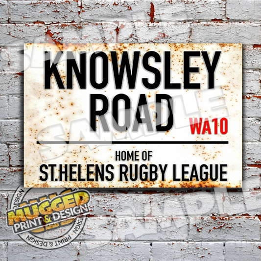 Knowsley Road (St.Helens RL) Vintage Street Sign
