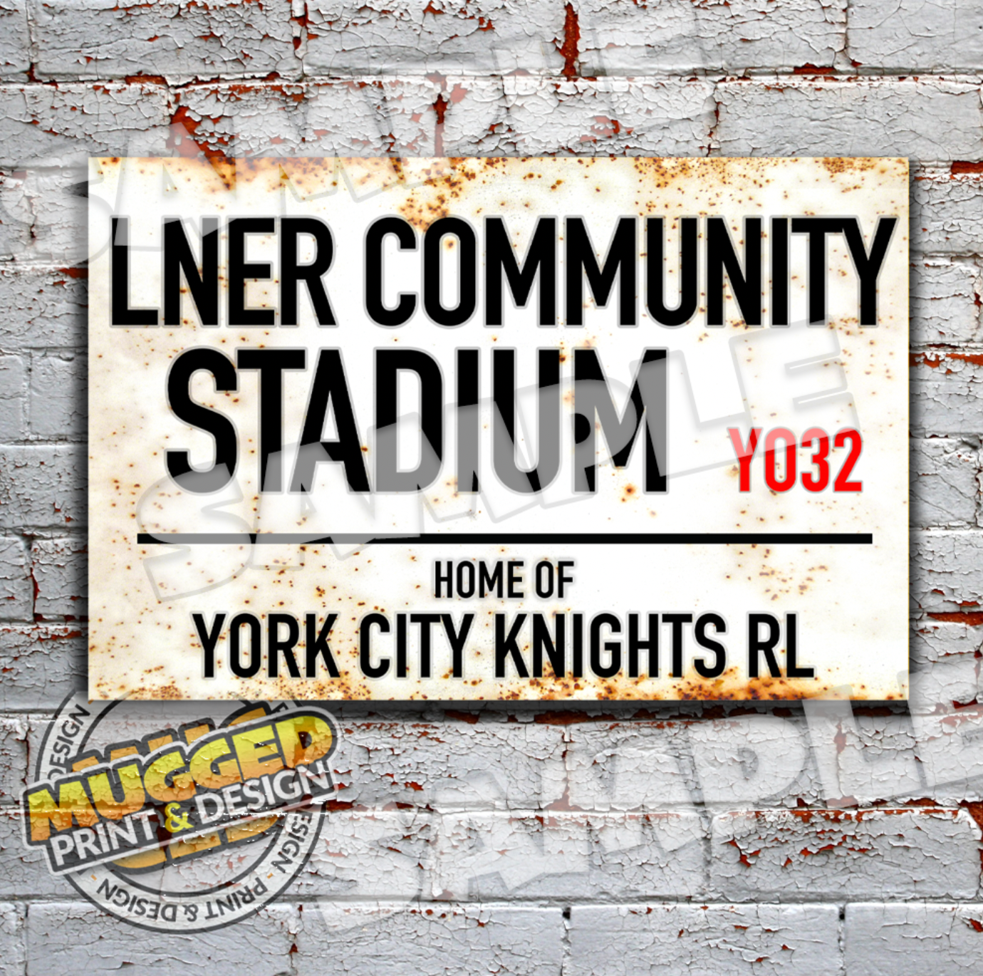 York City Knights (LNER Stadium) Vintage Street Sign