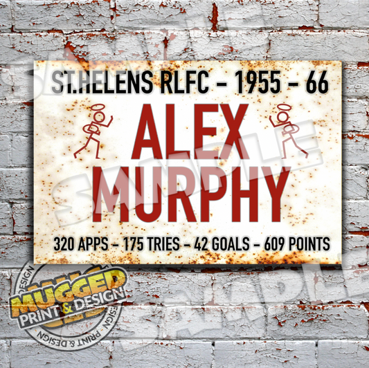 Aluminium Alex Murphy - St.Helens RL Vintage Sign