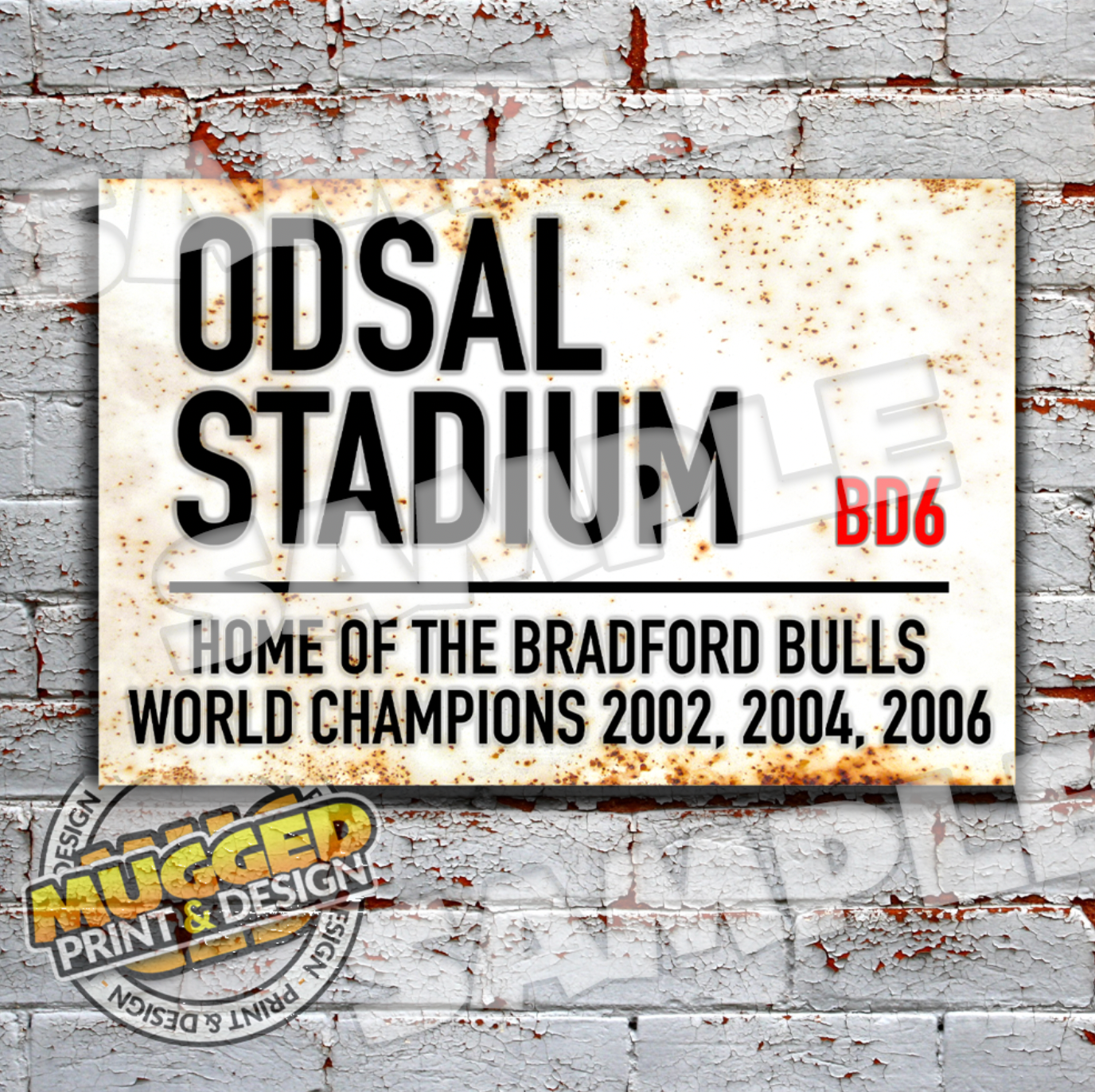 Odsal Stadium (Bradford Bulls RL) Vintage Street Sign