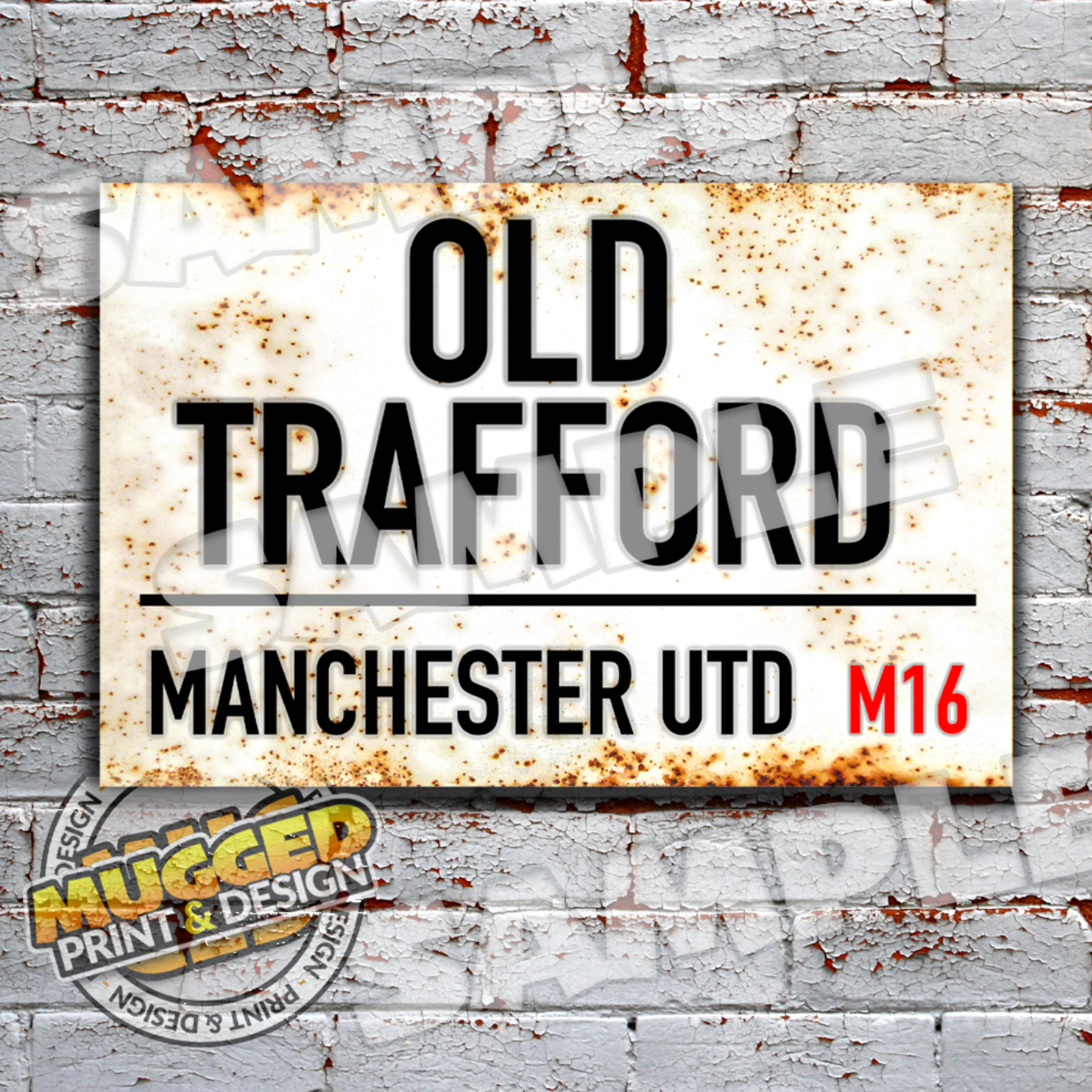 Aluminium Old Trafford (Manchester Utd) Vintage Street Sign