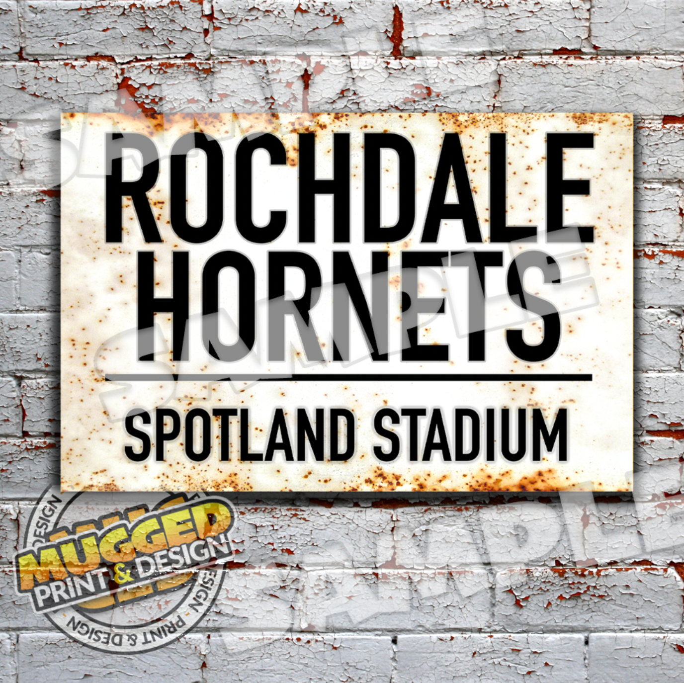 Rochdale Hornets RL (Spotland) Vintage Street Sign