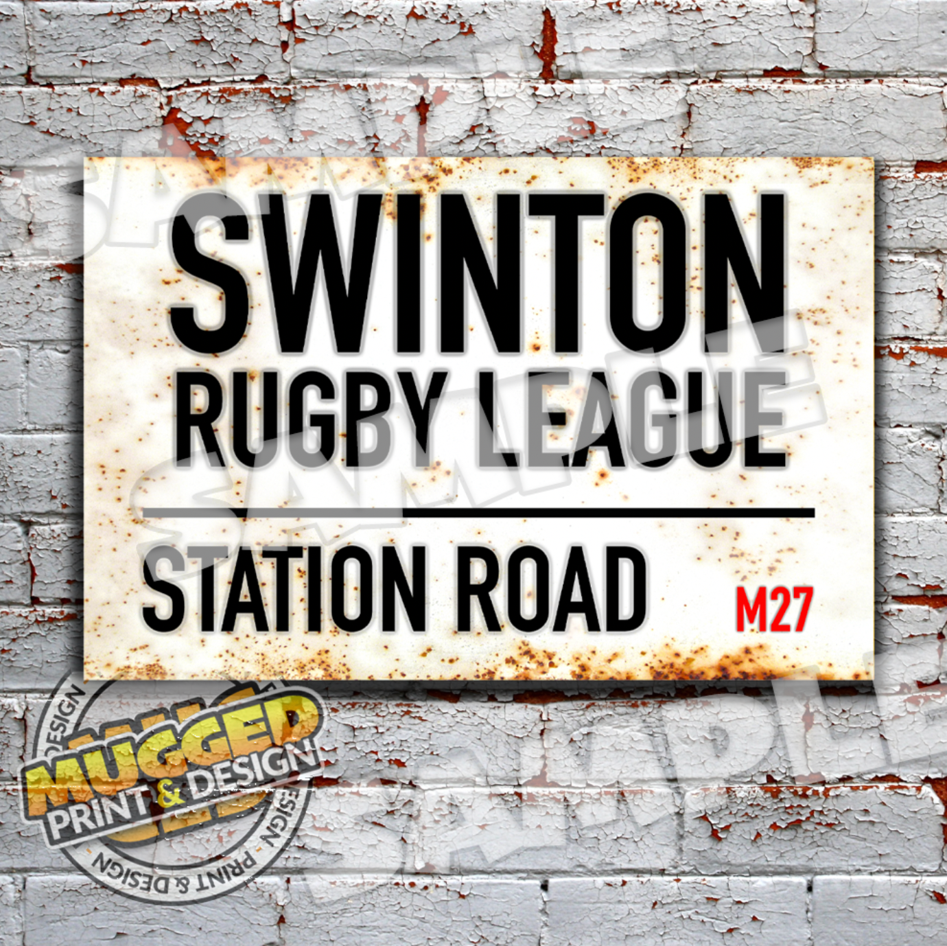 Station Road (Swinton Lions RL) Vintage Street Sign