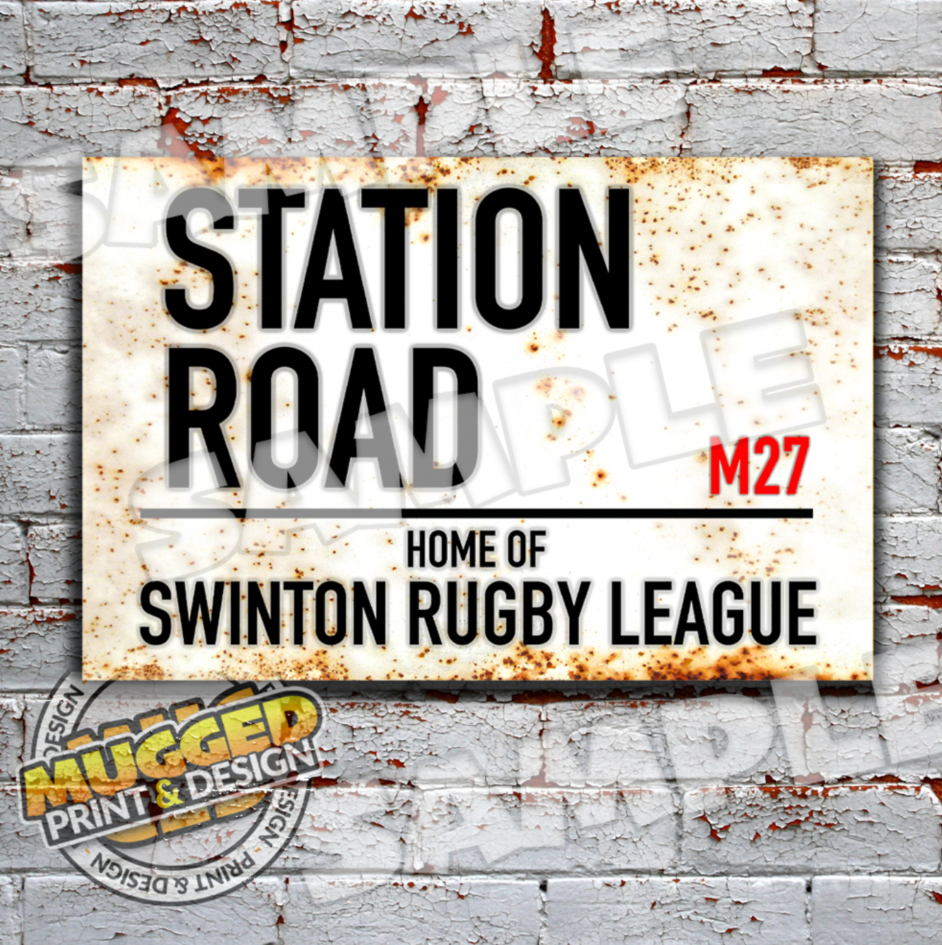 Station Road (Swinton Lions RL) Vintage Street Sign
