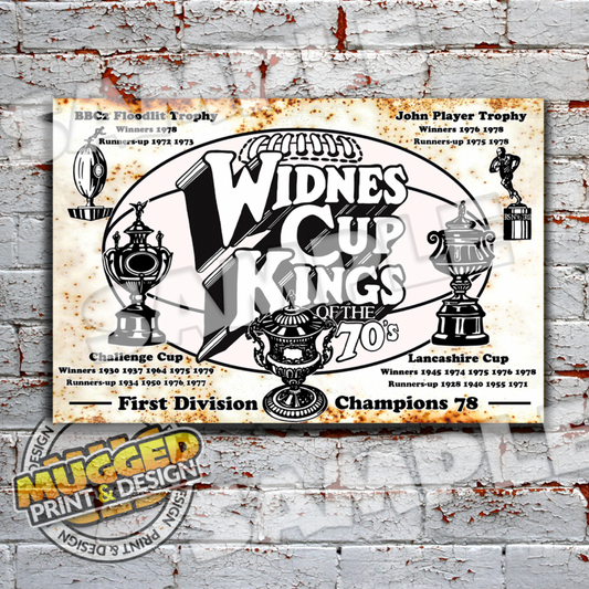 Aluminium Widnes RL Cup Kings Vintage Sign