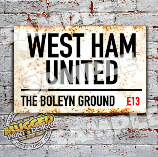 Aluminium West Ham Utd FC - Boleyn Ground Sign