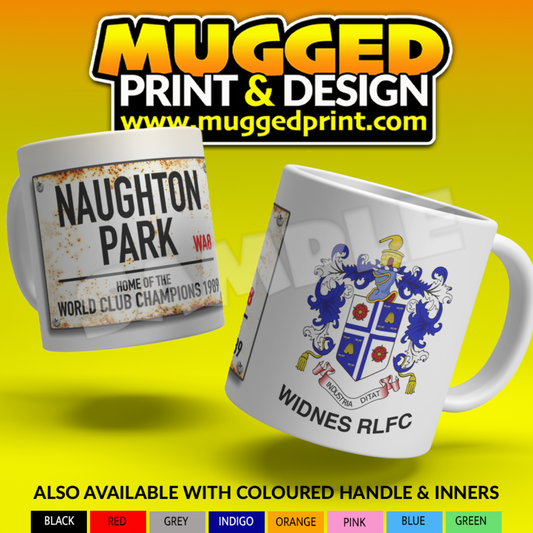 Naughton Park Sign Widnes RLFC Mug