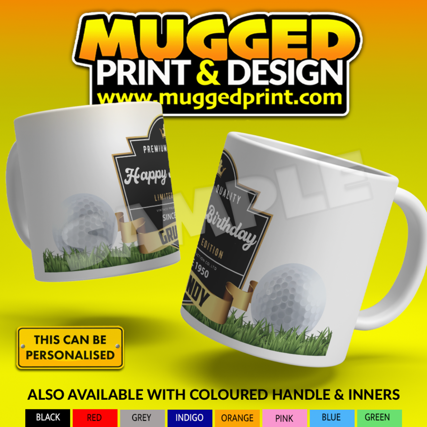 Whiskey Label Happy Birthday Mug *PERSONALISED*