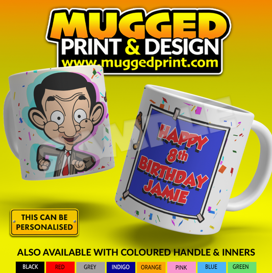 Mr Bean Happy Birthday Mug *PERSONALISED*