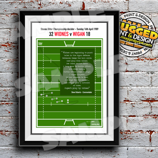 Widnes RLFC - 1989 League Champions - Offiah Try