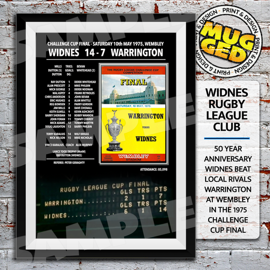 Widnes RLFC - 1975 Challenge Cup Final Print