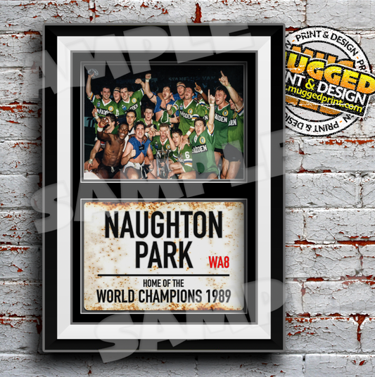 Widnes RLFC - Naughton Park Sign - 1989 World Champions Print