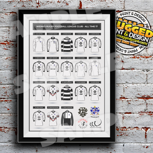 Widnes RLFC - All time 17 Squad Print