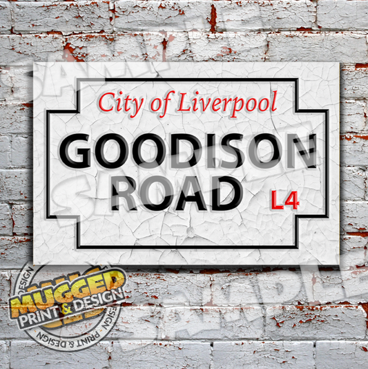 Goodison Park (Everton FC) Vintage Street Sign