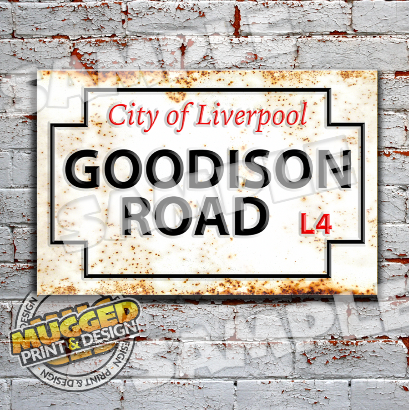 Goodison Park (Everton FC) Vintage Street Sign