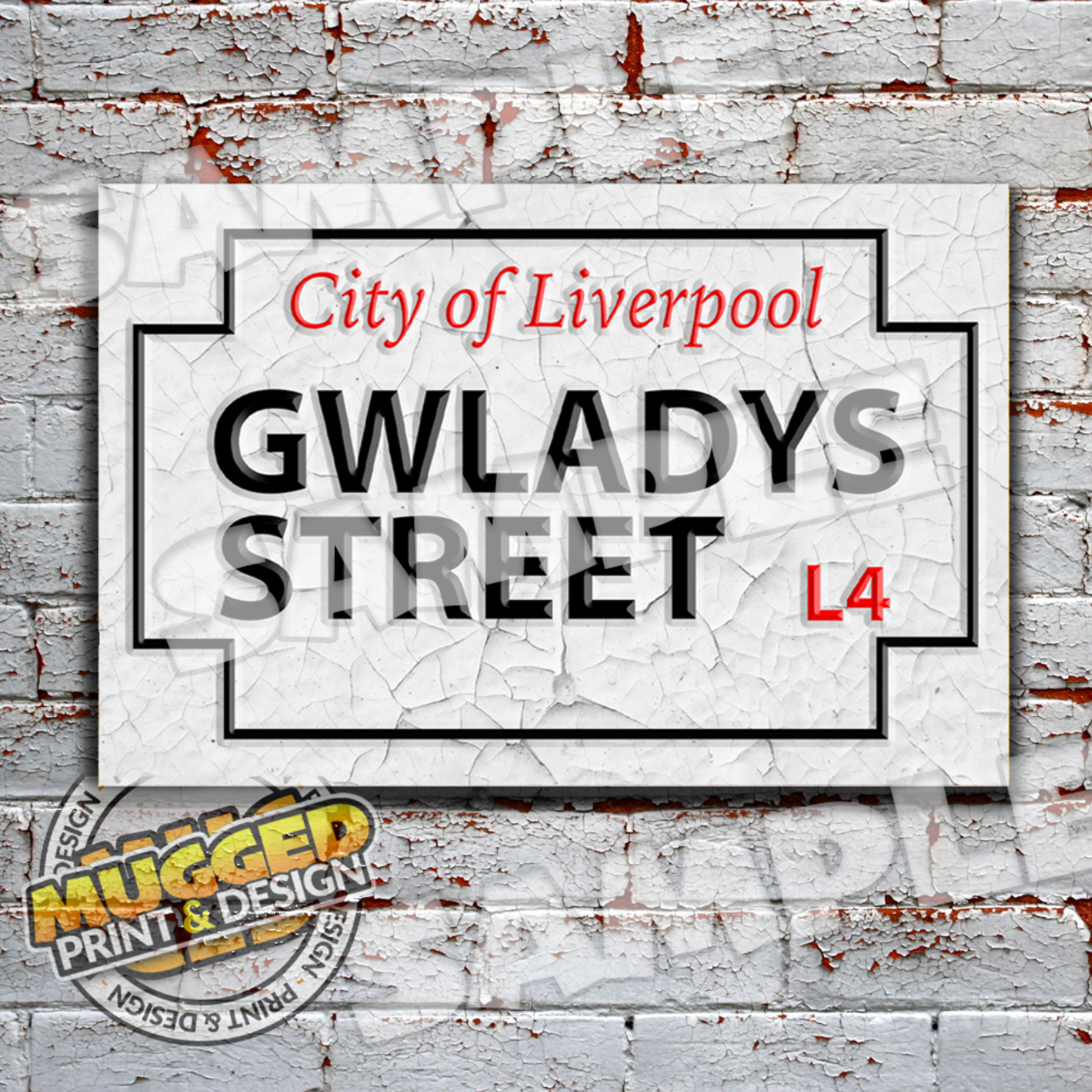 Gwladys Street (Everton FC) Vintage Street Sign