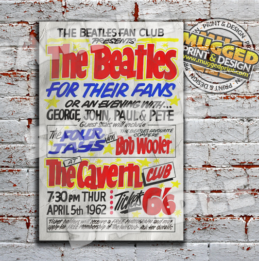 The Beatles at The Cavern 1961 Replica Sign