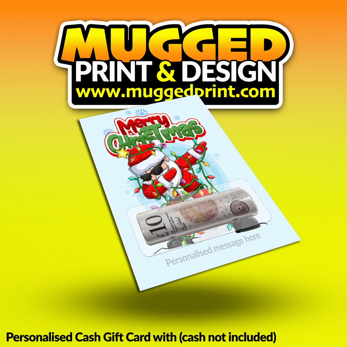 Xmas Cash Gift Card *PERSONALISED*