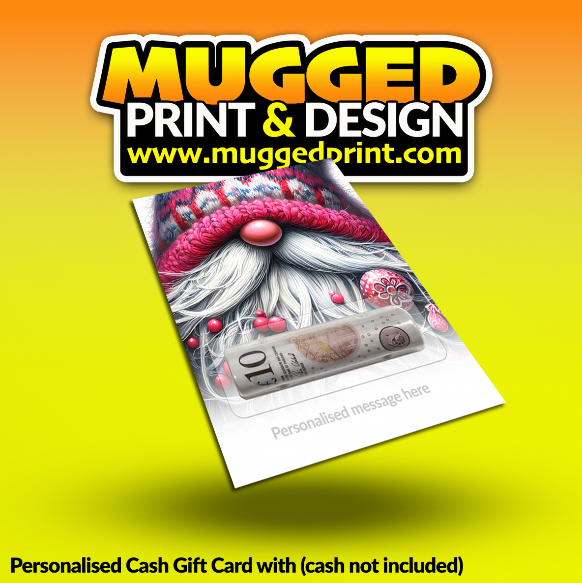 Xmas Cash Gift Card *PERSONALISED*