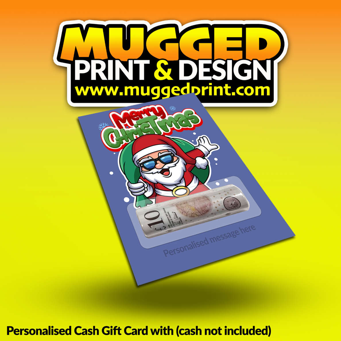 Xmas Cash Gift Card *PERSONALISED*