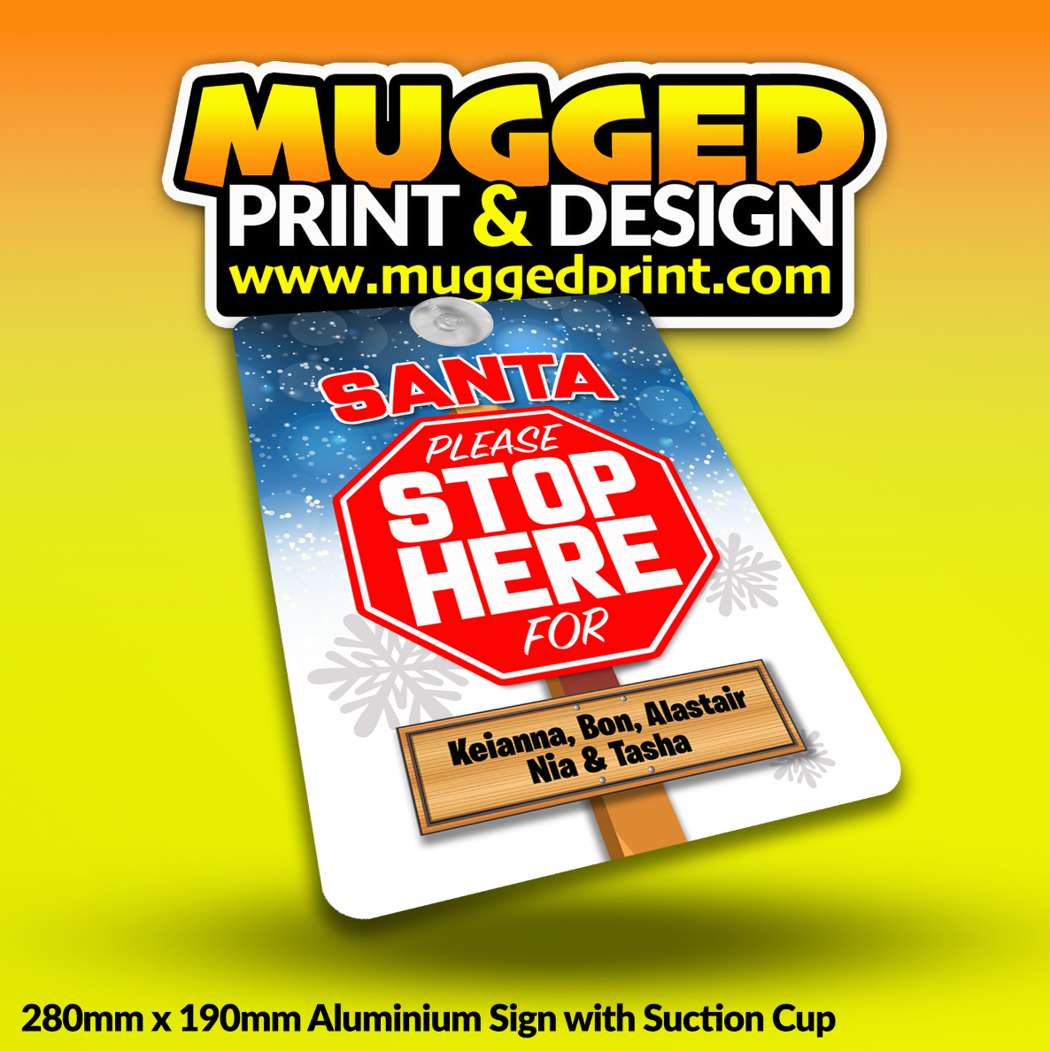 Santa Stop Here Metal Sign