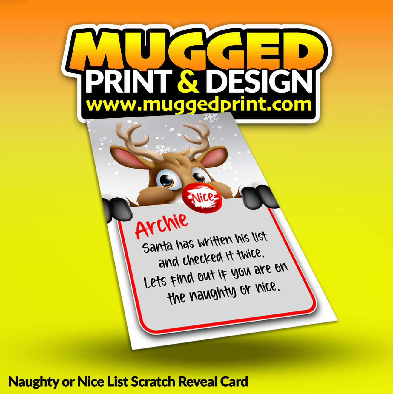 Xmas Naughty or Nice Scratch Card *PERSONALISED*