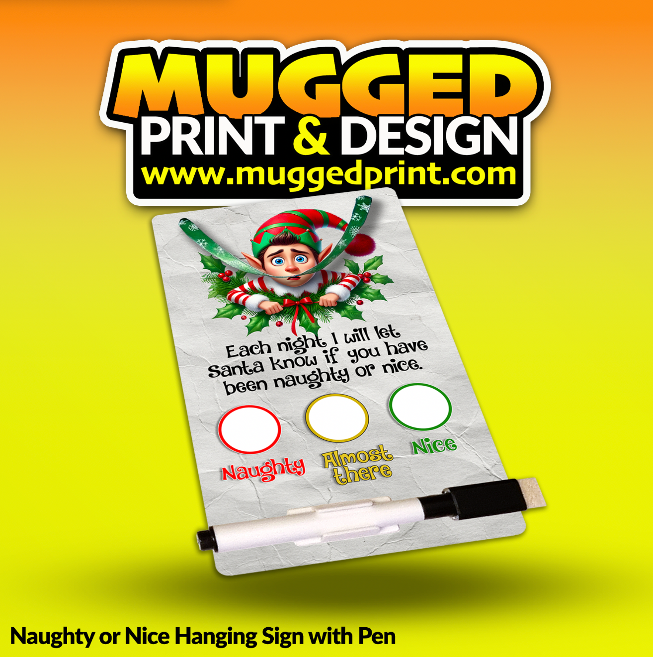 Xmas Naughty or Nice Sign