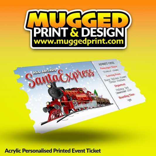 Acrylic Xmas Ticket *PERSONALISED*