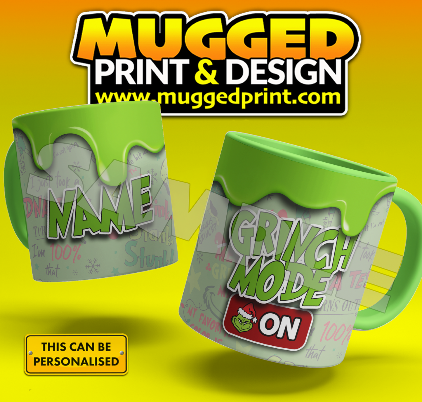 Grinch Mode Slime Mug *PERSONALISED*