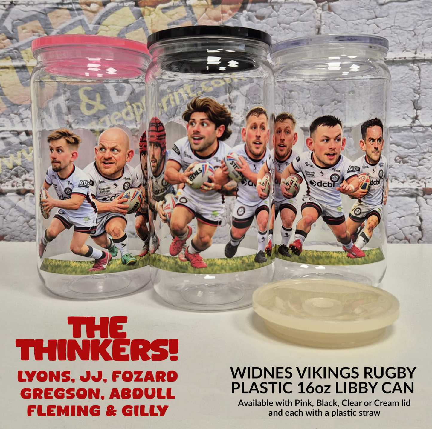Widnes Vikings THINKERS Plastic Libby Cup with Straw