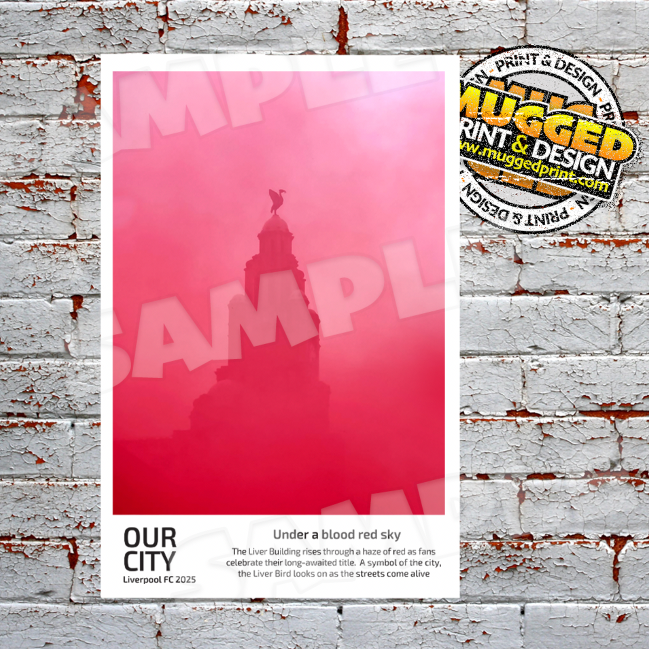 Aluminium Liverpool FC - 'Under a Blood Red Sky' Sign