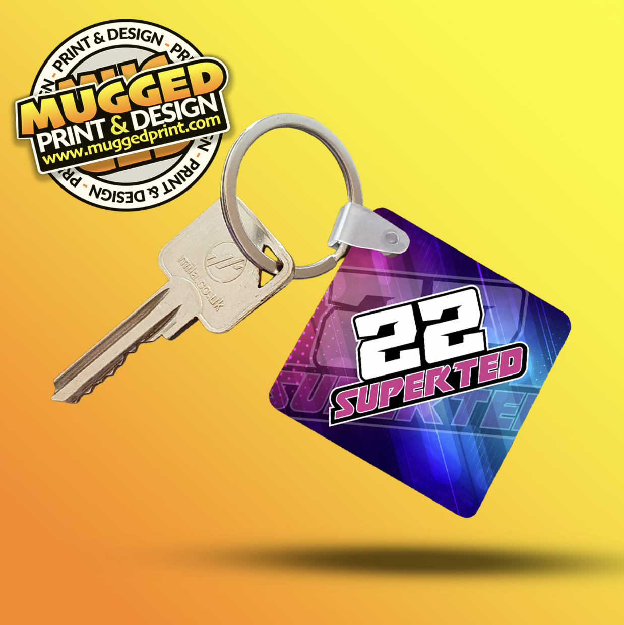 ST22 MDF Double Sided Keyring